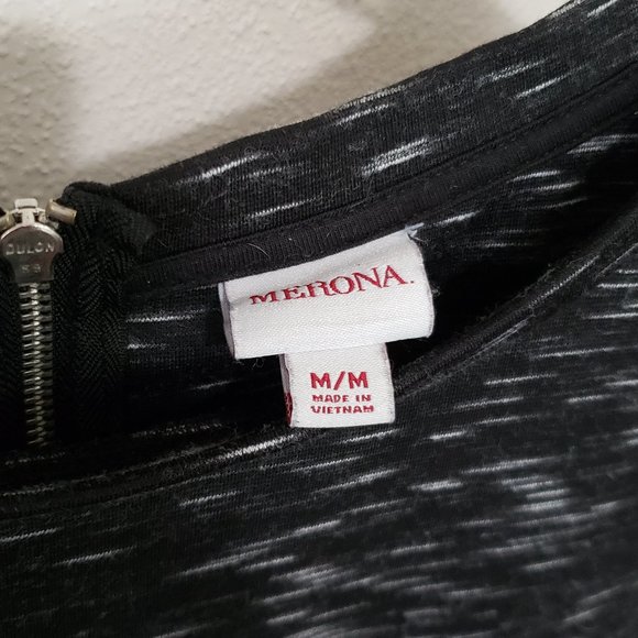 Merona Sz M Long Sleeve Zip Back Top - Picture 3 of 7